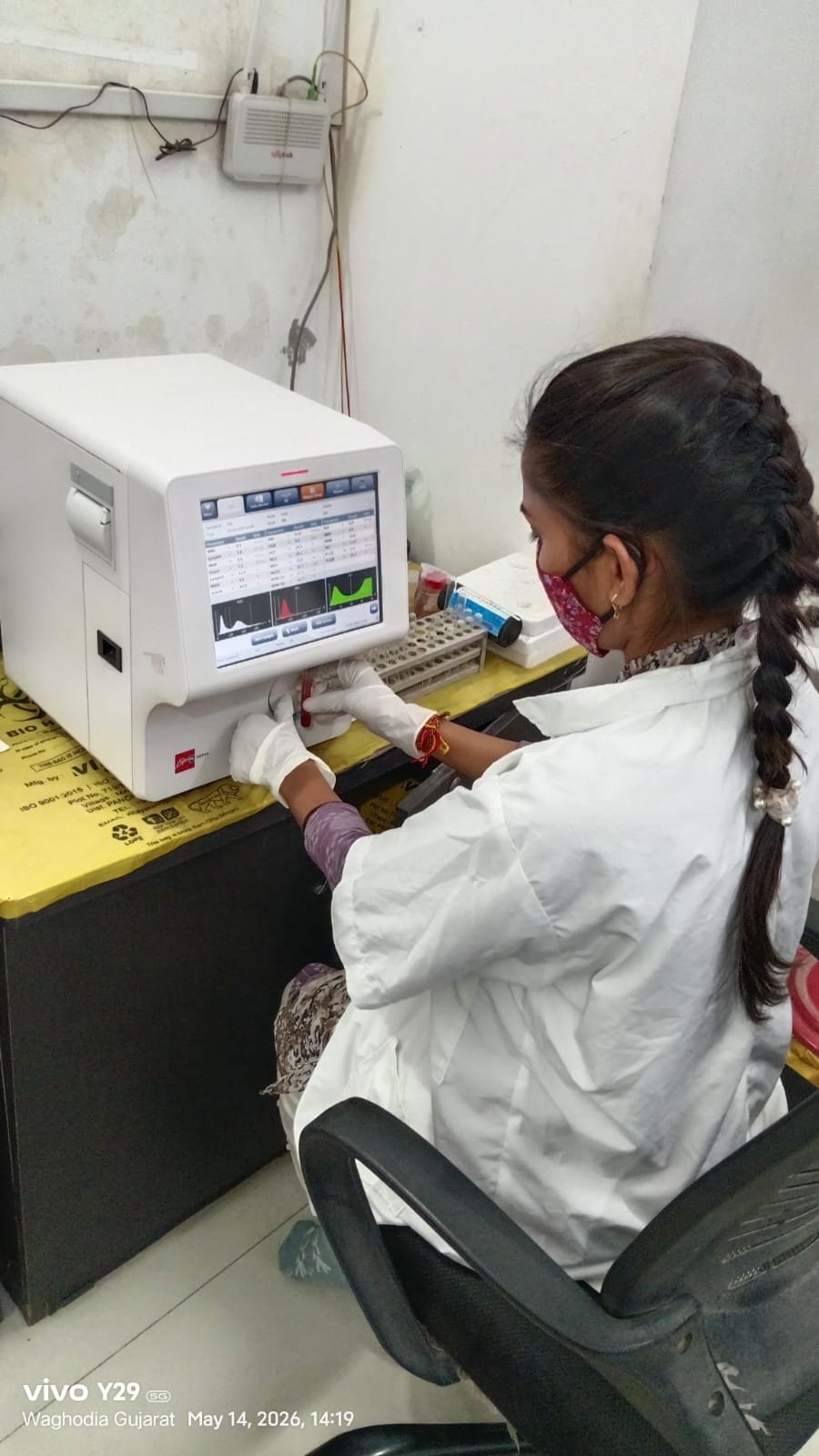 Hematology analyzer running CBC at Sun Pathology Laboratory